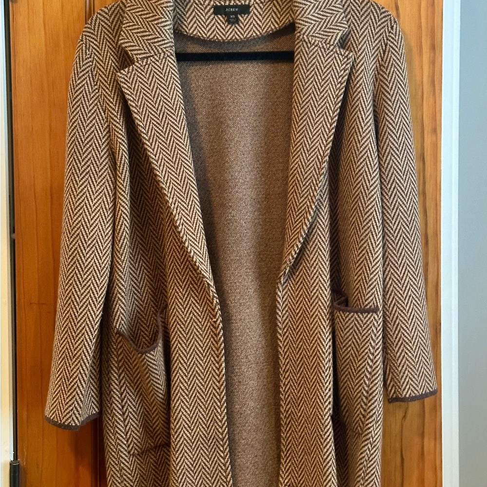J. Crew Brown Herringbone Blazer